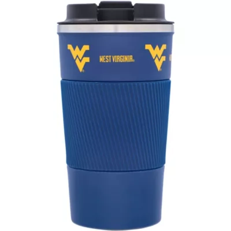NCAA West Virginia Mountaineers 18oz Coffee Tumbler with Silicone Grip