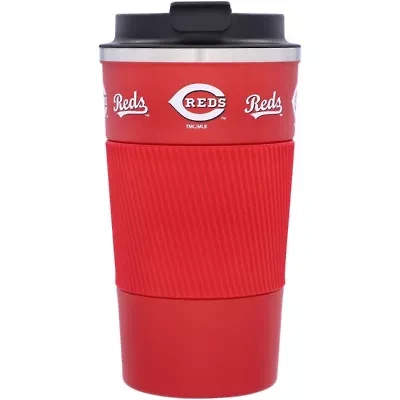 MLB Cincinnati Reds 18oz Coffee Tumbler with Silicone Grip