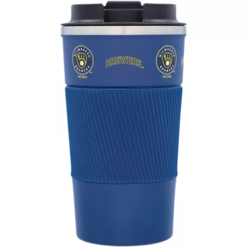 MLB Milwaukee Brewers 18oz Coffee Tumbler with Silicone Grip