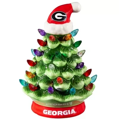 NCAA Georgia Bulldogs 8" Light Up Ceramic LED Christmas Tree