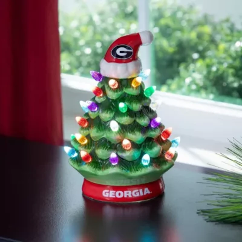 NCAA Georgia Bulldogs 8" Light Up Ceramic LED Christmas Tree