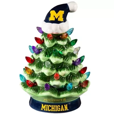 NCAA Michigan Wolverines 8" Light Up Ceramic LED Christmas Tree