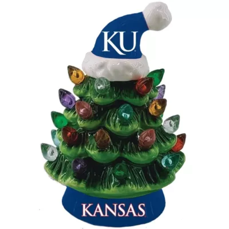NCAA Kansas Jayhawks 8" Light Up Ceramic LED Christmas Tree
