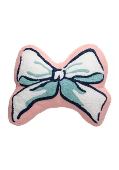 Bow Shaped Embroidered Pillow
