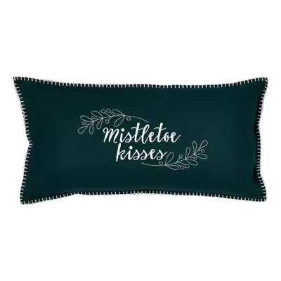 Mistletoe Kisses Throw Pillow, 12" x 24"