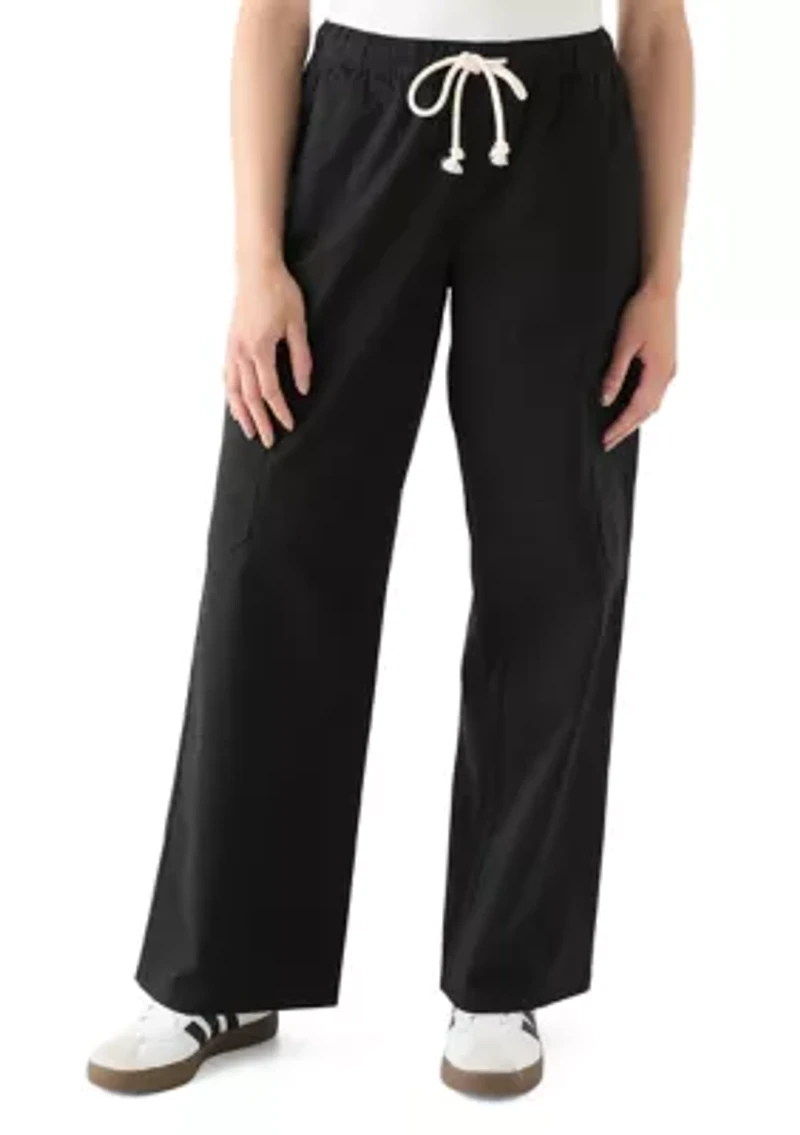 Women's Poplin Wide Leg Pants