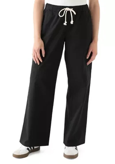 Women's Poplin Wide Leg Pants