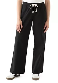 Women's Poplin Wide Leg Pants