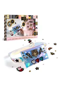 Girls DIY Belt Bag Rhinestone Gold and Silver Stud Craft Kit with Embroidered Patches