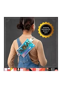 Girls DIY Belt Bag Rhinestone Gold and Silver Stud Craft Kit with Embroidered Patches