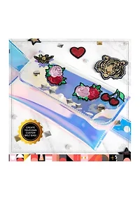 Girls DIY Belt Bag Rhinestone Gold and Silver Stud Craft Kit with Embroidered Patches