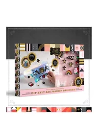 Girls DIY Belt Bag Rhinestone Gold and Silver Stud Craft Kit with Embroidered Patches