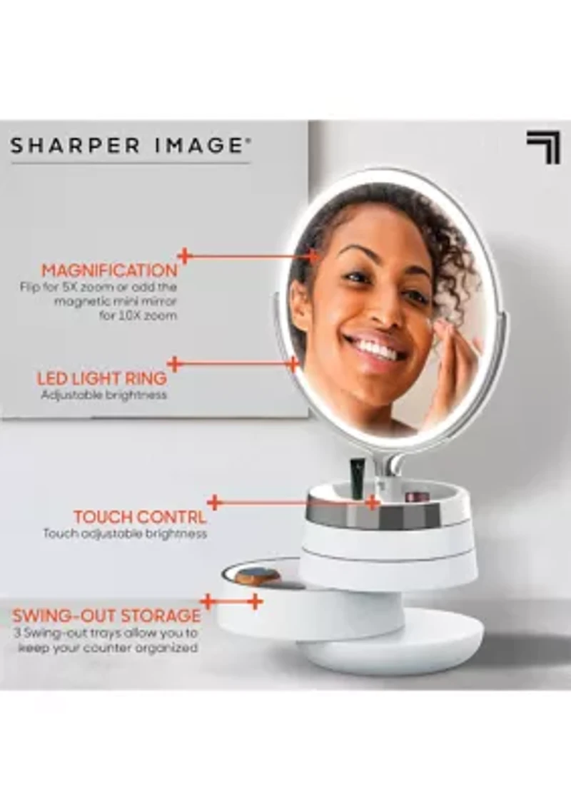 Vanity Mirror Round LED 10 Inch with Storage