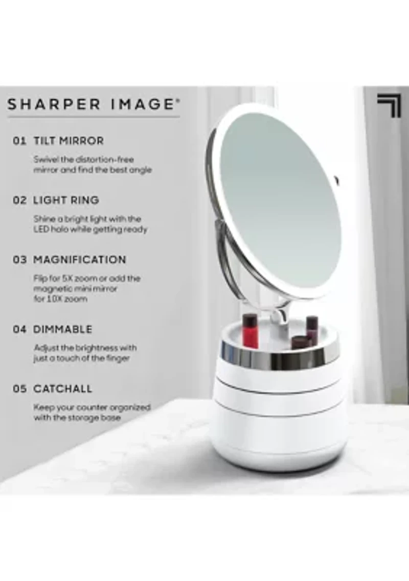 Vanity Mirror Round LED 10 Inch with Storage