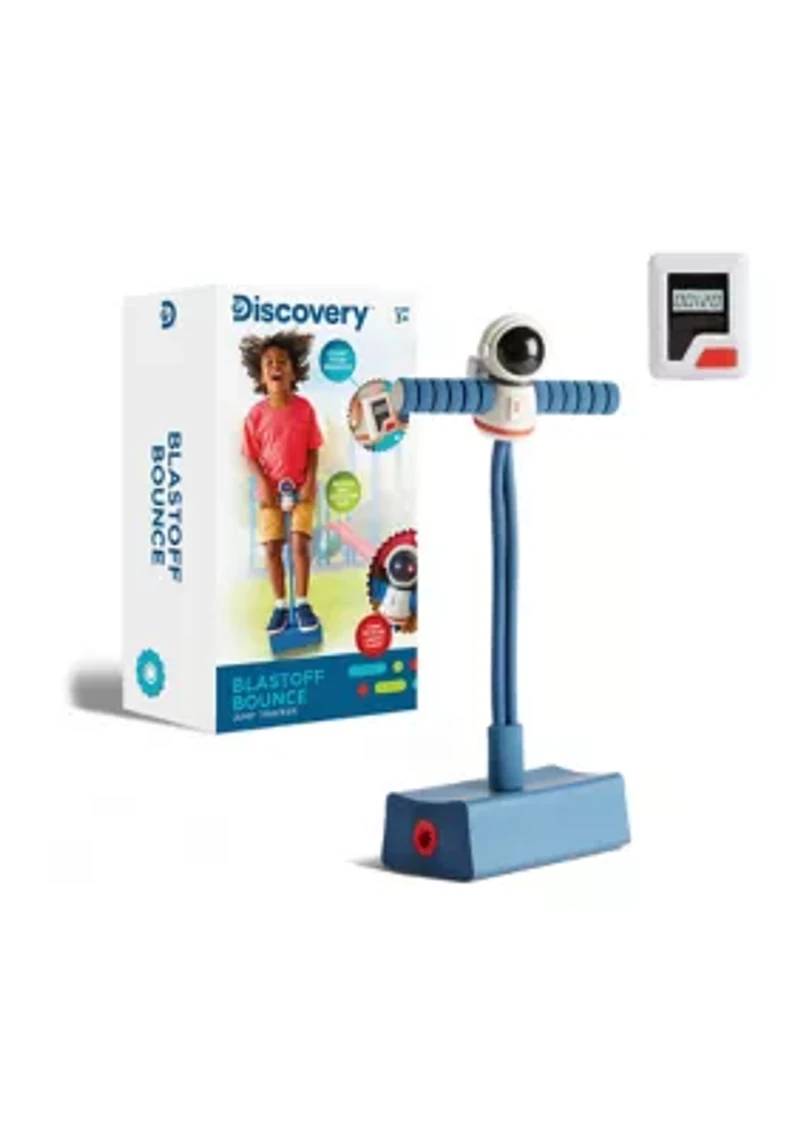 Blastoff Bounce, Indoor/Outdoor Foam Bouncer with Built In Jump Tracker, Motion-Activated Flashing Lights - Age 2+