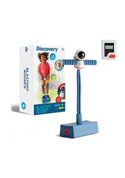 Blastoff Bounce, Indoor/Outdoor Foam Bouncer with Built In Jump Tracker, Motion-Activated Flashing Lights - Age 2+
