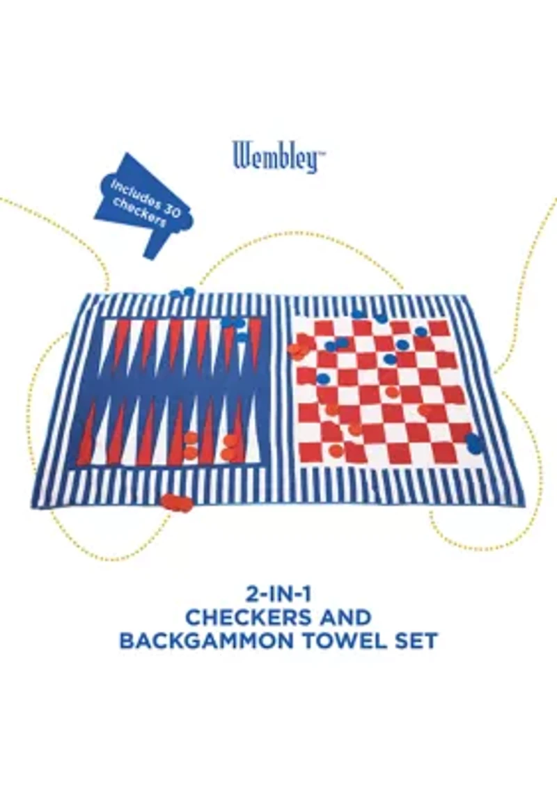 2-in-1 Checkers and Backgammon Towel Set