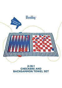 2-in-1 Checkers and Backgammon Towel Set