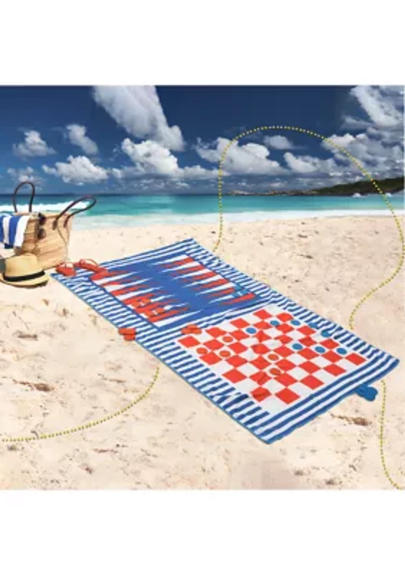 2-in-1 Checkers and Backgammon Towel Set