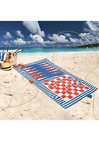 2-in-1 Checkers and Backgammon Towel Set