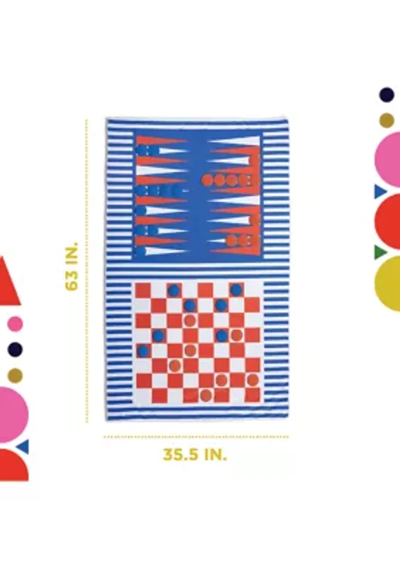 2-in-1 Checkers and Backgammon Towel Set