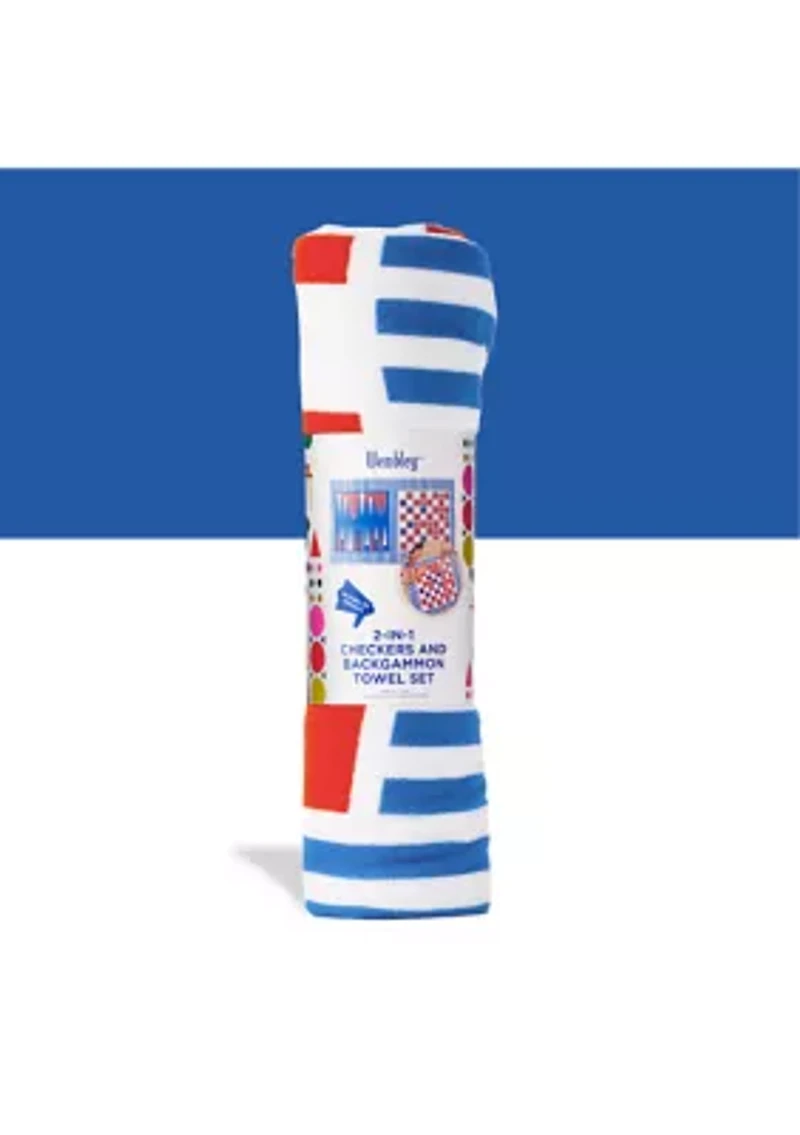 2-in-1 Checkers and Backgammon Towel Set