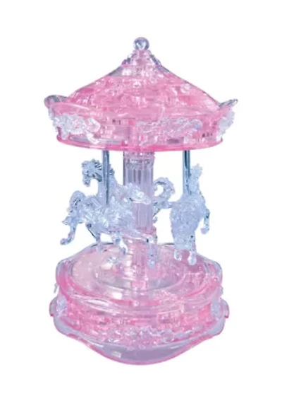 3D Crystal Puzzle - Carousel (Pink): 83 Pieces