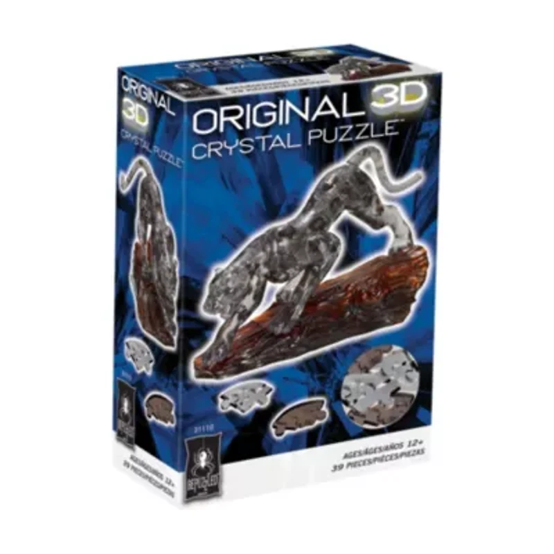 3D Crystal Puzzle - Panther (Black): 39 Pcs