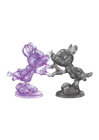 3D Crystal Puzzle - Disney Minnie & Mickey (Black/Purple): 68 Pieces