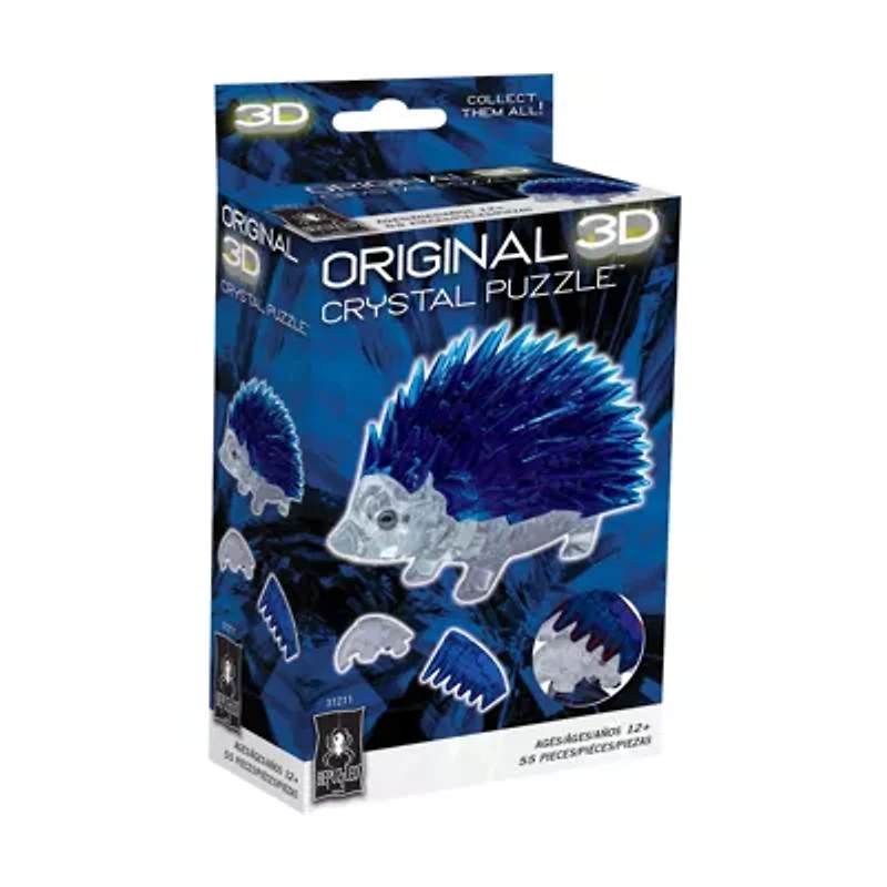 3D Crystal Puzzle - Hedgehog (Blue): 55 Pcs