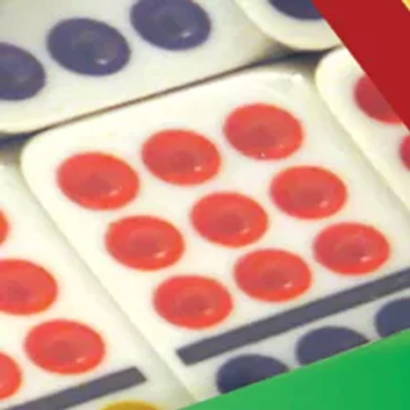ChickenFoot Double 9 Color Dot Dominoes - Professional Size