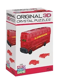 3D Crystal Puzzle - London Bus (Red): 53 Pcs