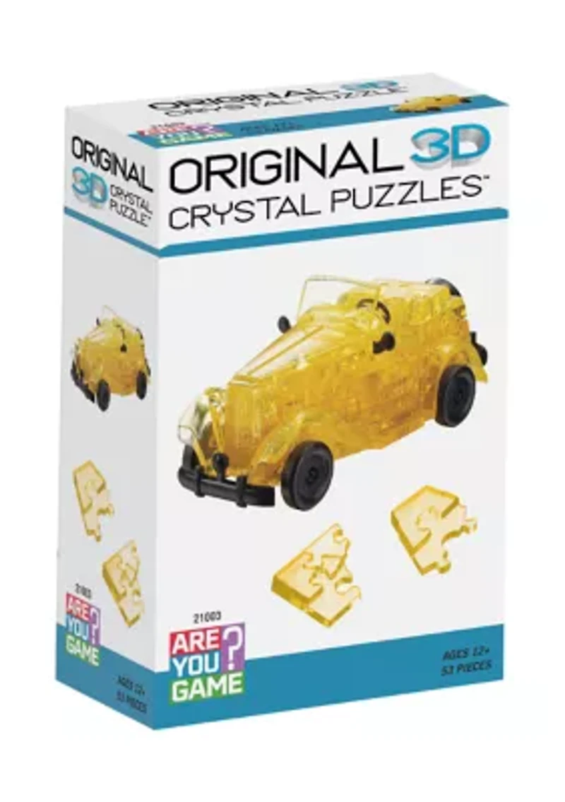 3D Crystal Puzzle - Classic Car (Yellow): 53 Pcs
