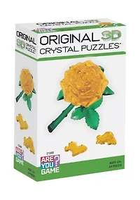 3D Crystal Puzzle - Rose (Yellow): 44 Pcs
