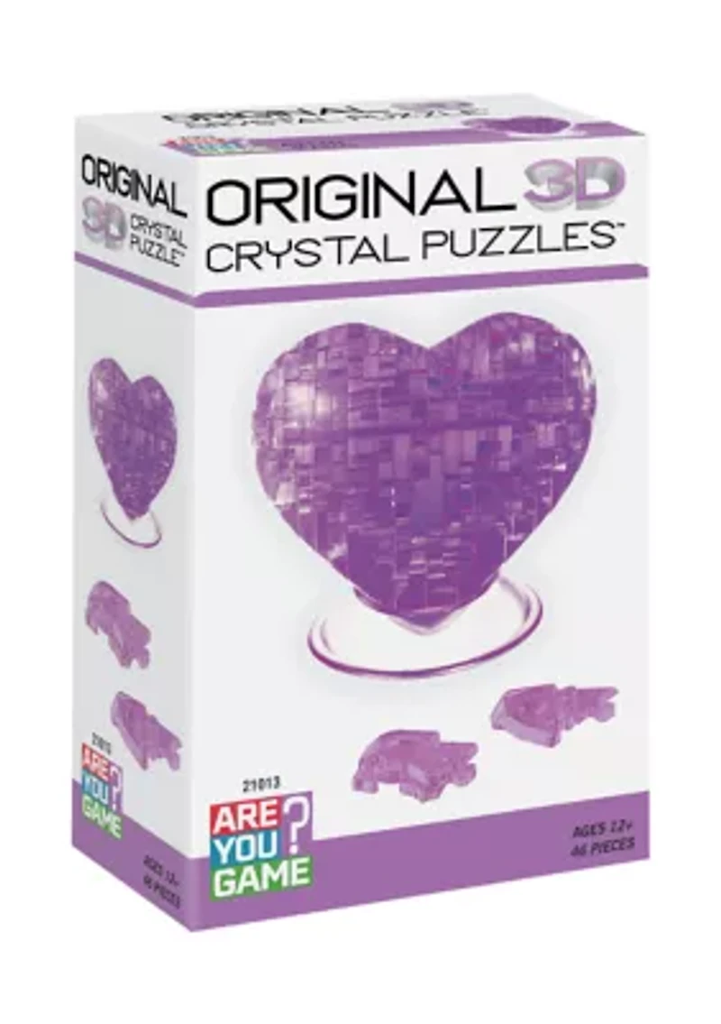 3D Crystal Puzzle - Heart (Purple): 46 Pcs