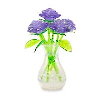 3D Crystal Puzzle - Roses in a Vase (Purple): 47 Pcs