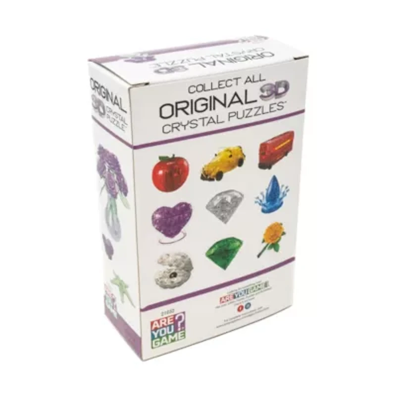 3D Crystal Puzzle - Roses in a Vase (Purple): 47 Pcs