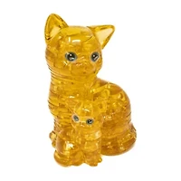 3D Crystal Puzzle - Cat & Kitten (Gold): 49 Pcs