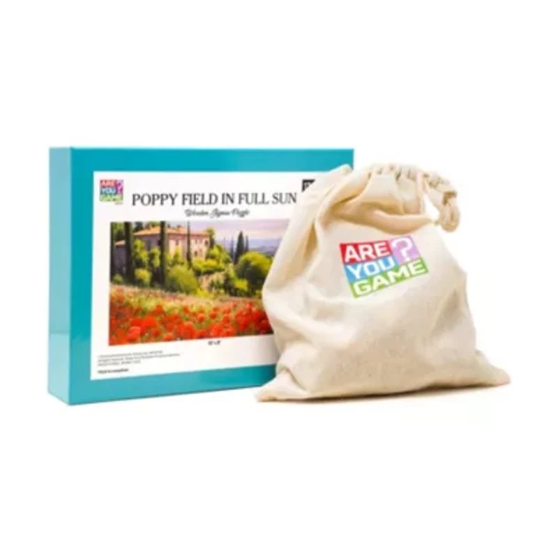 Wooden Jigsaw Puzzle - Poppy Field in Full Sun: 221 Pcs