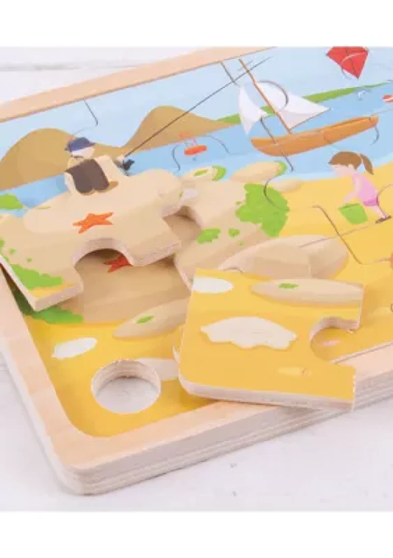Wooden At the Seaside Tray Puzzle: 24 Pcs