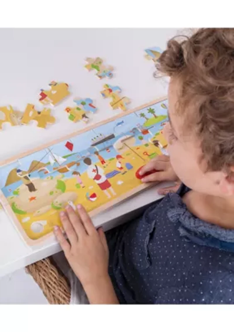 Wooden At the Seaside Tray Puzzle: 24 Pcs