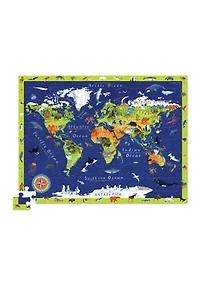  Discover the World Puzzle + Play Floor Puzzle: 100 Pieces