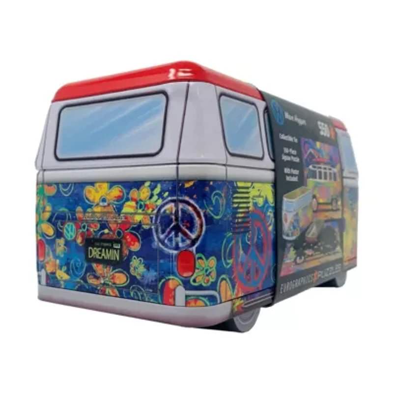 VW Wave Hopper Collectible Bus-Shaped Tin Puzzle: 550 Pcs