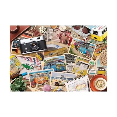 VW Road Trips Collectible Bus-Shaped Tin Puzzle: 550 Pcs