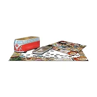 VW Road Trips Collectible Bus-Shaped Tin Puzzle: 550 Pcs