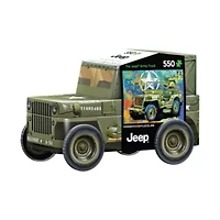 The Jeep Army Truck Collectible Shaped Tin Puzzle: 550 Pcs