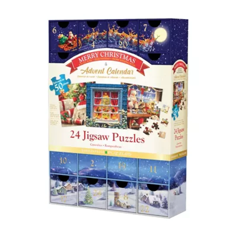 Merry Christmas Advent Calendar - 24 Jigsaw Puzzles: 24 x 50 Pcs