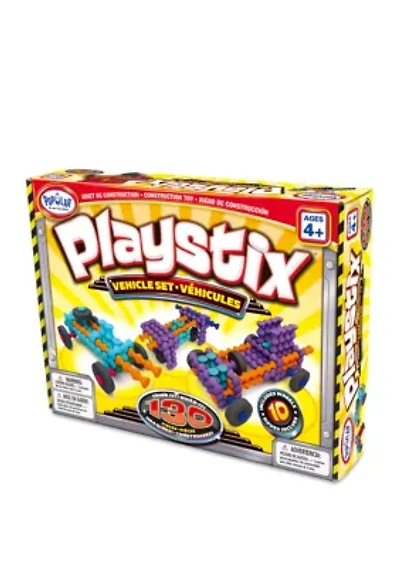 130 Piece Playstix Vehicles Building and Construction Set