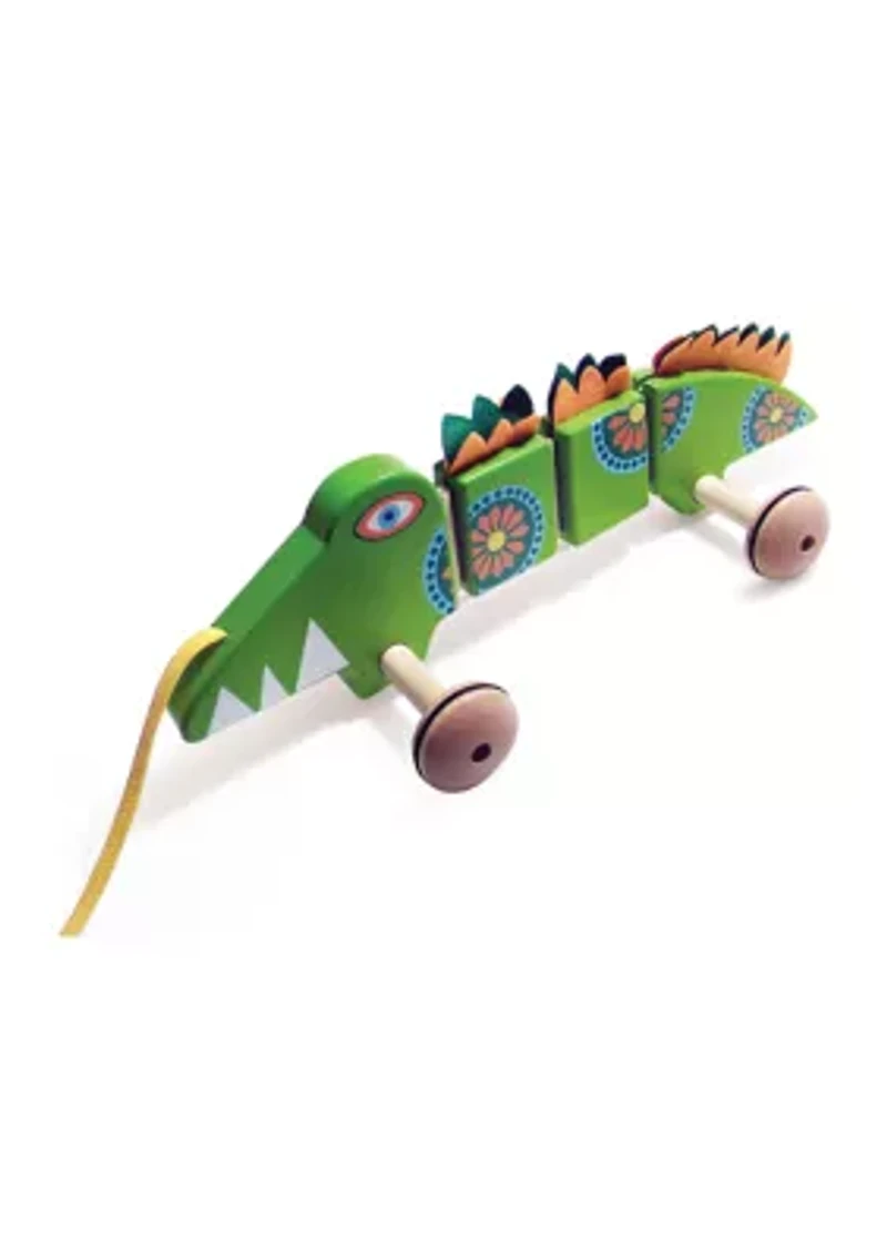 TiddlyTots Large Wooden Pull-Along Crocodile