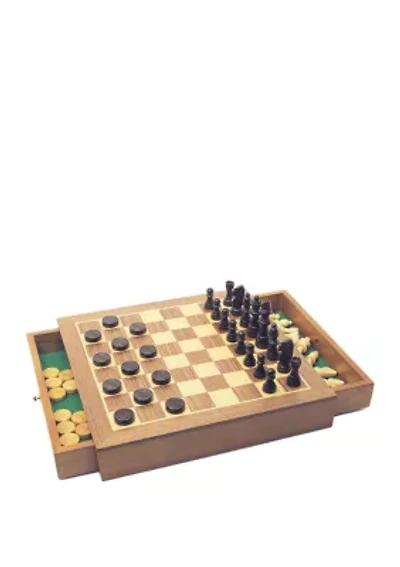 Deluxe Wooden Chess/Checkers/Draughts Family Game